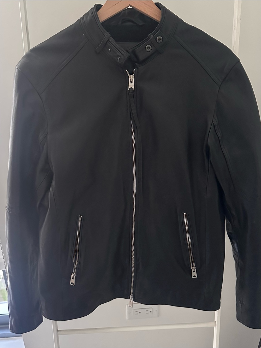 All Saints Cora Black Leather Biker Jacket